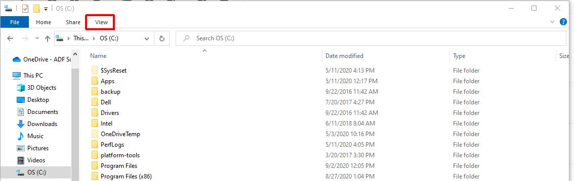 File Explorer - View