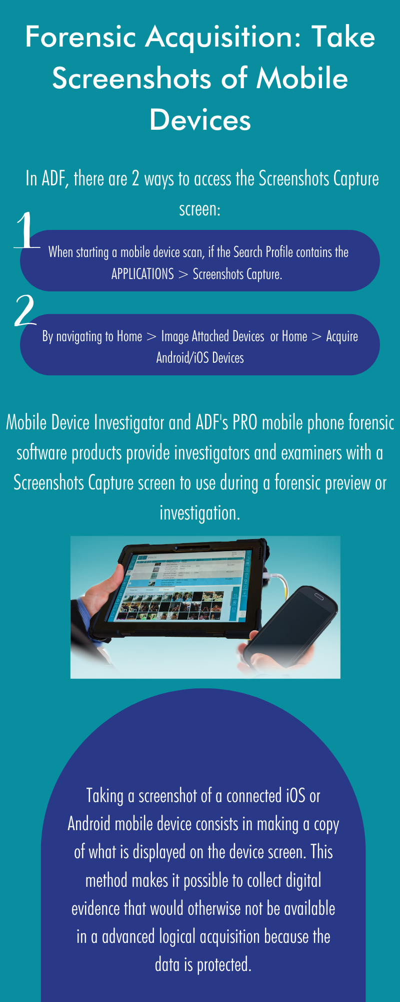 Forensic Acquisition Take Screenshots of Mobile Devices